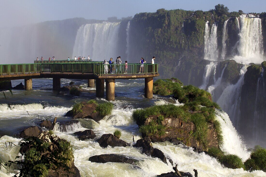 View of the Iguassu Falls, UNESCO World Heritage Site, from the Brazilian side, Brazil, South America