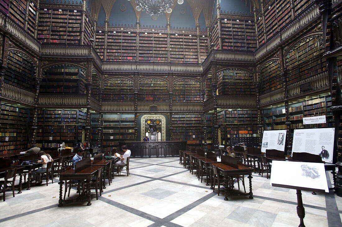 The library inside the church of San Francesco, Brazil, South America