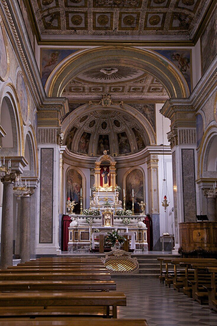 Basilica di Sant Antonino Abate interior, Sorrento, Campania, Italy, Europe