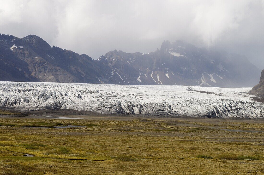 Vatnajokull glacier, Skaftafell National Park, South coast, Iceland, Polar Regions