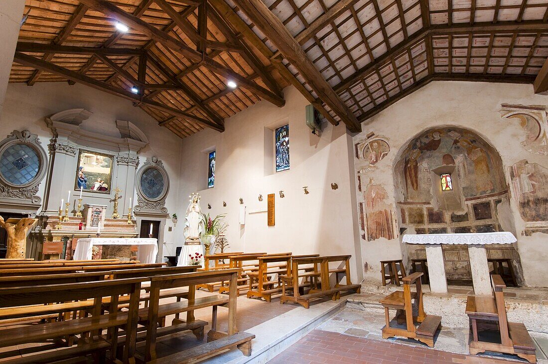 Church of St. Fabiano, Franciscan sanctuary of La Foresta, Rieti, Lazio (Latium), Italy, Europe