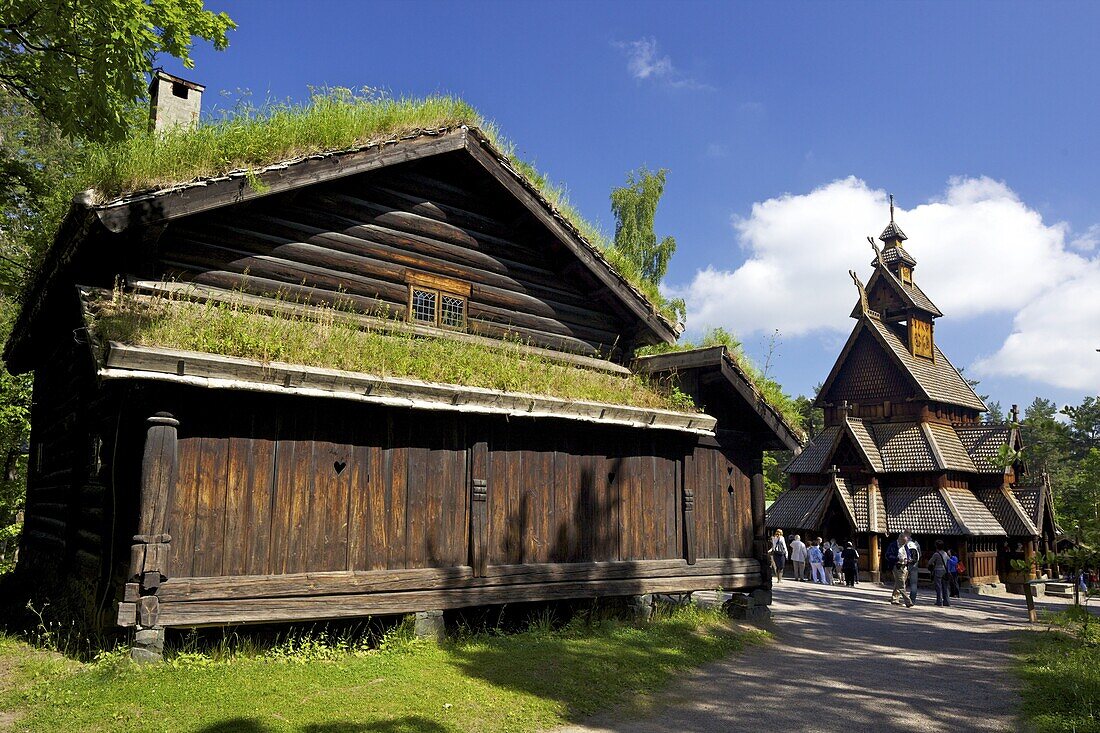 Gol 13th century Stavkirke (Wooden Stave Church), Norsk Folkemuseum (Folk Museum), Bygdoy, Oslo, Norway, Scandinavia, Europe