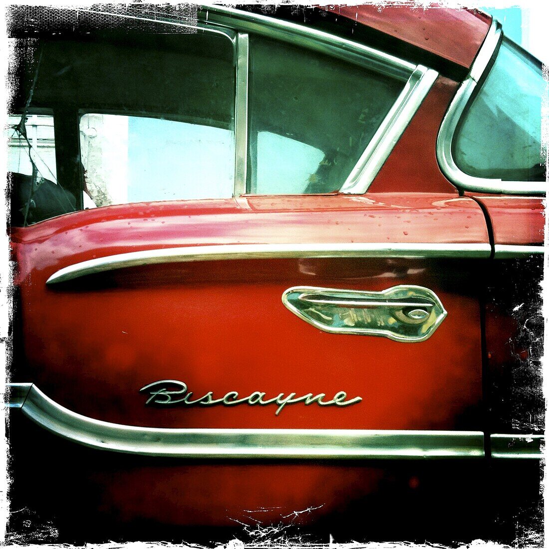 Detail of classic American car, Trinidad, Cuba, West Indies, Caribbean, Central America