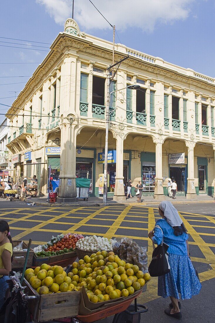 Street market in downtown San Salvador, El Salvador, Central America