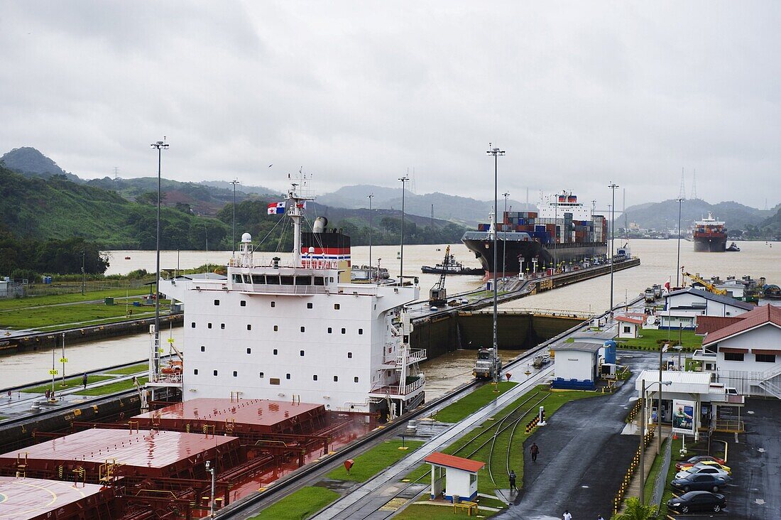 Miraflores Locks, Panama Canal, Panama City, Panama, Central America