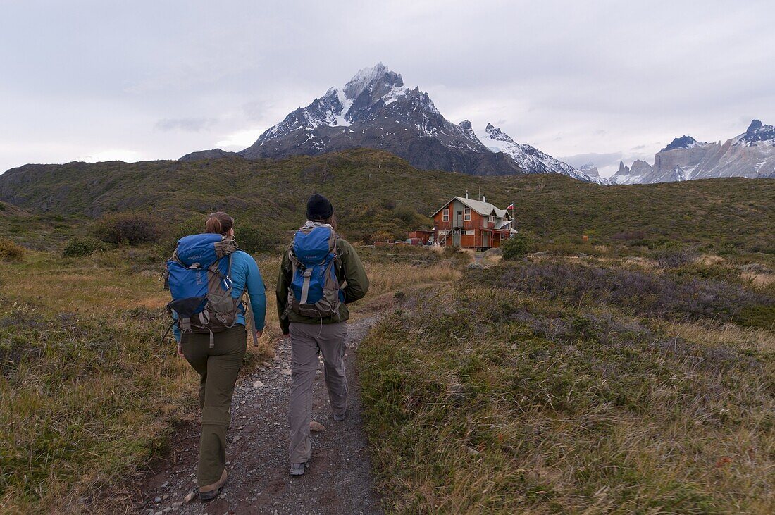 Hikers, Torres del Paine National Park, Patagonia, Chile, South America
