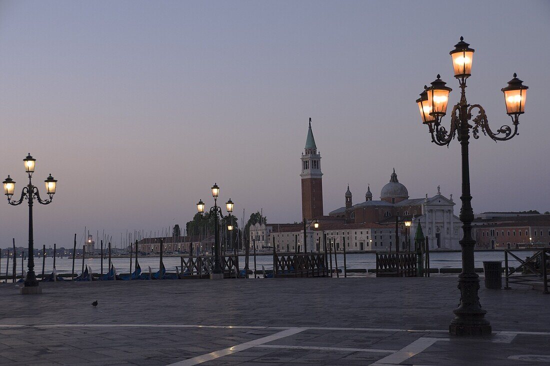 Dawn light on San Giorgio Maggiore, Venice, UNESCO World Heritage Site, Veneto, Italy, Europe