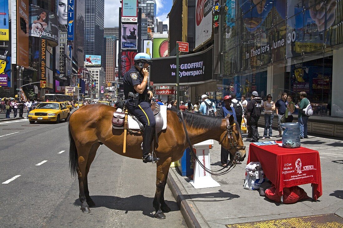 Mounted police officer, Times Square, Midtown Manhattan, New York City, New York, United States of America, North America