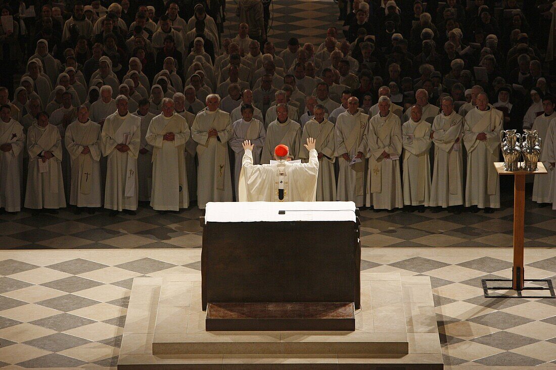 Easter Wednesday celebration in Notre Dame Cathedral, Paris, France, Europe