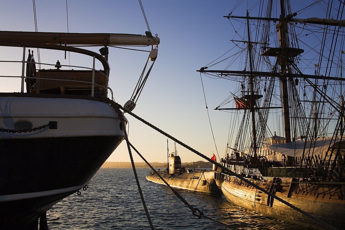 Sunset at the Maritime Museum, San Diego, California, United States of America, North America