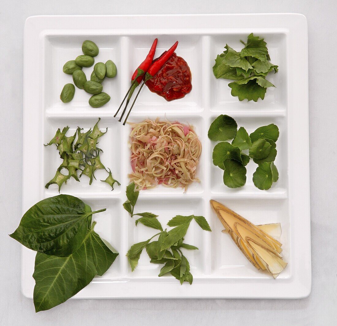 Salad ingredients containing Brahmi Leaves (Centella Asiatica)