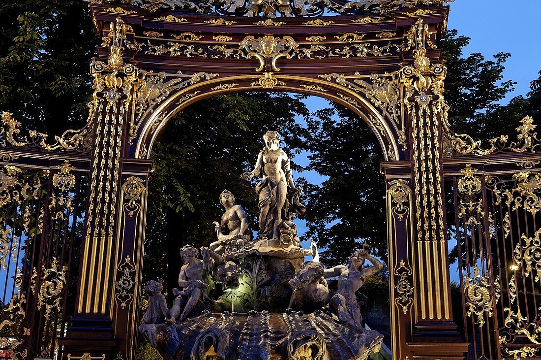 Amphitrite's fountain by Barthelemy Guibal, Place Stanislas, formerly Place Royale, UNESCO World Heritage Site, Nancy, Meurthe et Moselle, Lorraine, France, Europe