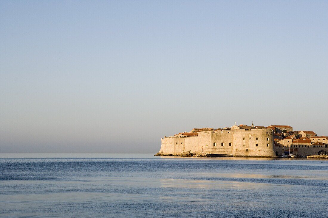 Early morning view of waterfront of Dubrovnik Old Town, Dalmatia, Croatia, Adriatic, Europe