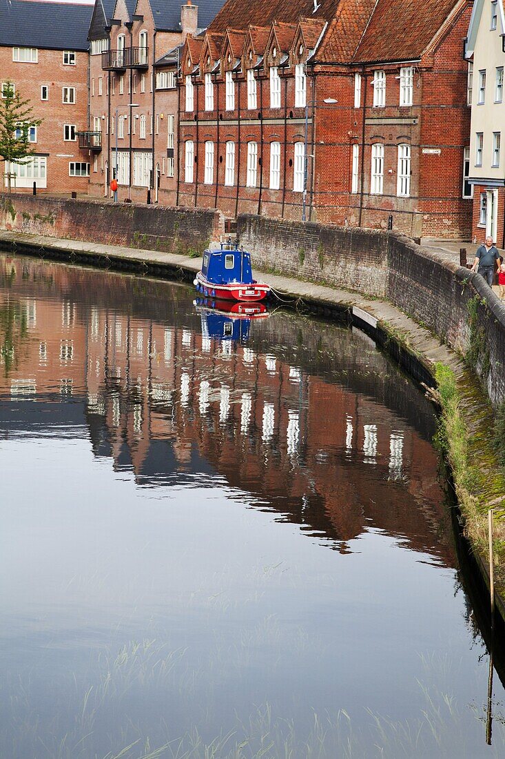 Quayside and River Wensum, Norwich, Norfolk, England, United Kingdom, Europe