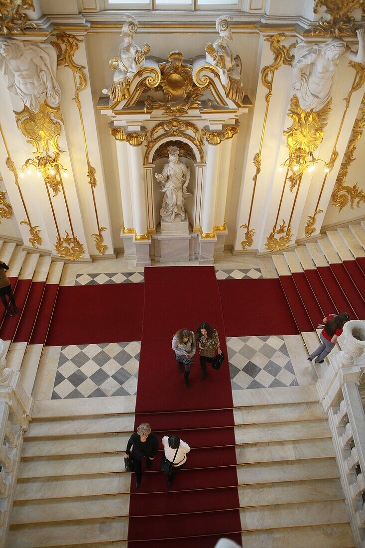 Honor staircase, Hermitage Museum, St. Petersburg, Russia, Europe