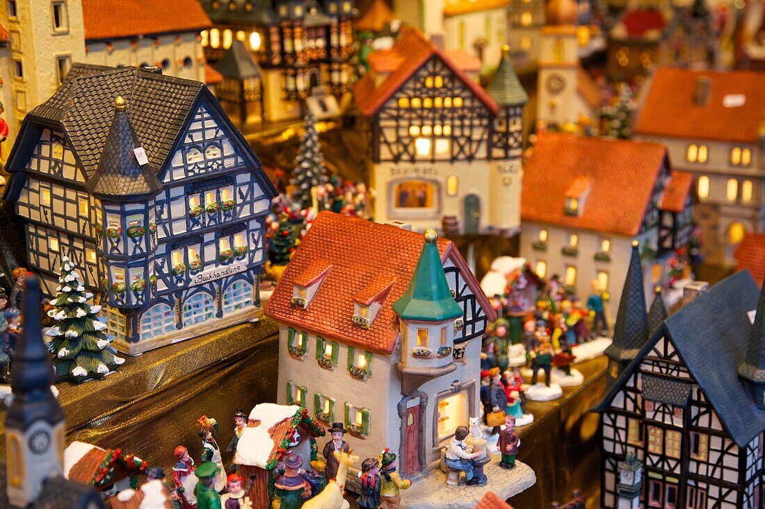 Christmas ornaments for sale at the Christmas Market, Dortmund, North Rhine-Westphalia, Germany, Europe