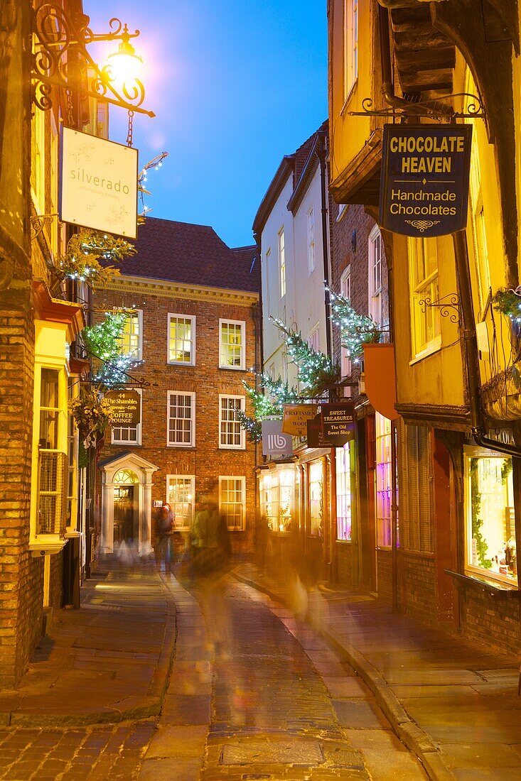 The Shambles at Christmas, York, Yorkshire, England, United Kingdom, Europe