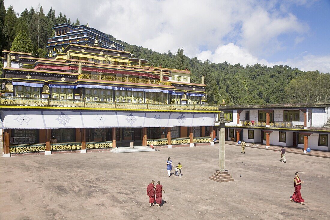 Main monastery building, Rumtek Gompa Complex, Gangtok, Sikkim, India, Asia