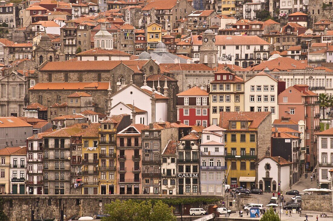 Vila Nova de Gaia seen from Ribeira quays, Oporto, Portugal, Europe