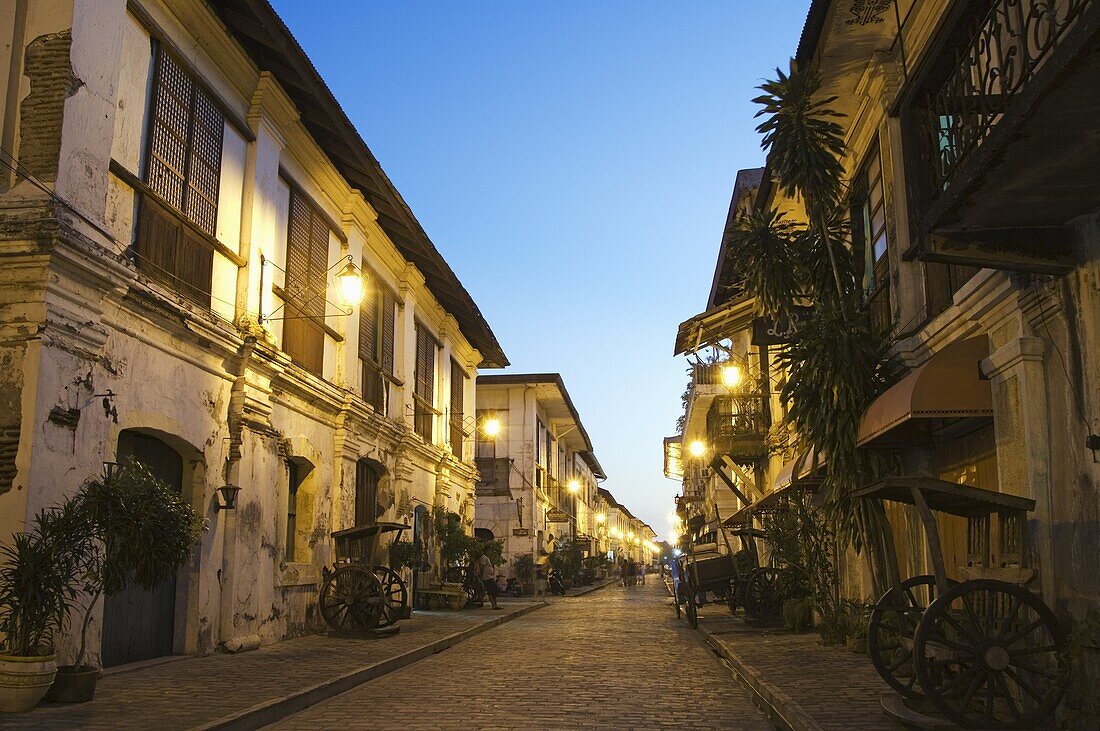 Spanish Old Town, ancestral homes and colonial era mansions built by Chinese merchants, UNESCO World Heritage Site, Vigan City, Ilocos Province, Luzon Island, Philippines, Southeast Asia, Asia