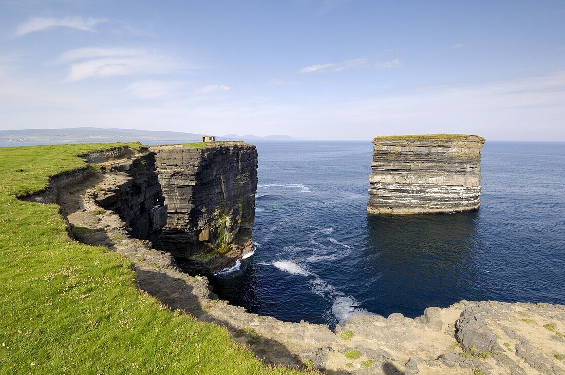 Sea Stack at Downpatrick Head, near Ballycastle, County Mayo, Connacht, Republic of Ireland (Eire), Europe