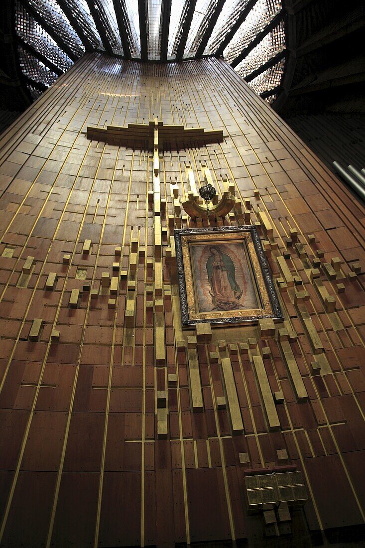 Shroud of Our Lady of Guadalupe, modern or new Basilica, Our Lady of Guadalupe, Mexico City, Mexico, North America