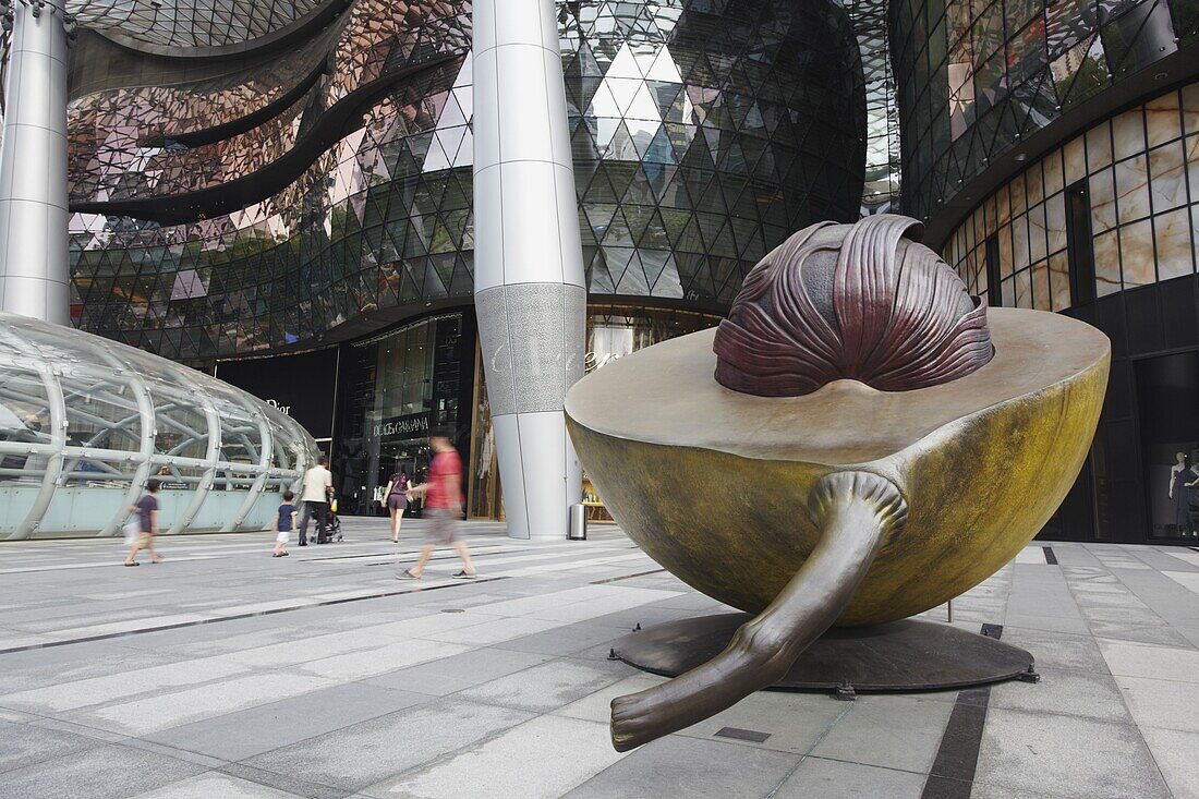 Nutmeg sculpture outside ION Orchard shopping mall, Orchard Road, Singapore, Southeast Asia, Asia