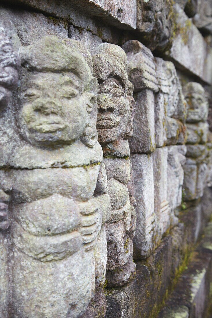 Bas relief at Inca style temple built without use of mortar, Candi Sukuh, Solo, Java, Indonesia, Southeast Asia, Asia