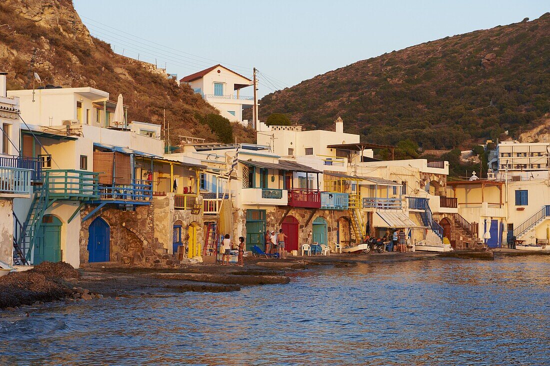Klima, old fishing village, Milos Island, Cyclades Islands, Greek Islands, Aegean Sea, Greece, Europe