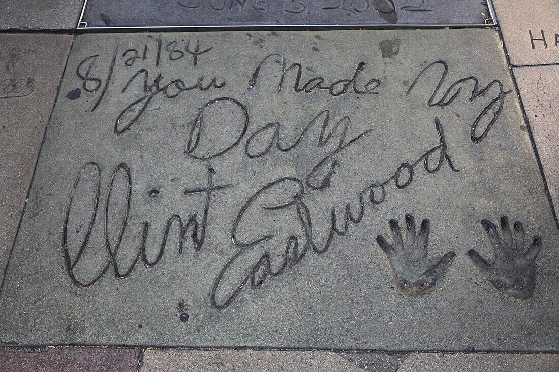 Hand and Foot Prints, Manns (Graumans) Chinese movie Theatre, Hollywood Boulevard, Los Angeles, California, United States of America, North America
