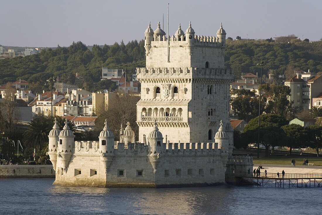 Tower of Belem, UNESCO World Heritage Site, and River Tagus, Belem, Lisbon, Portugal, Europe