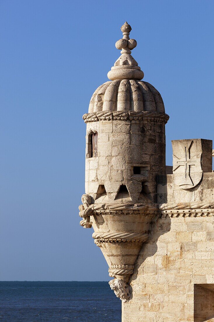 Turret of Torre de Belem, Belem, Lisbon, Portugal, Europe