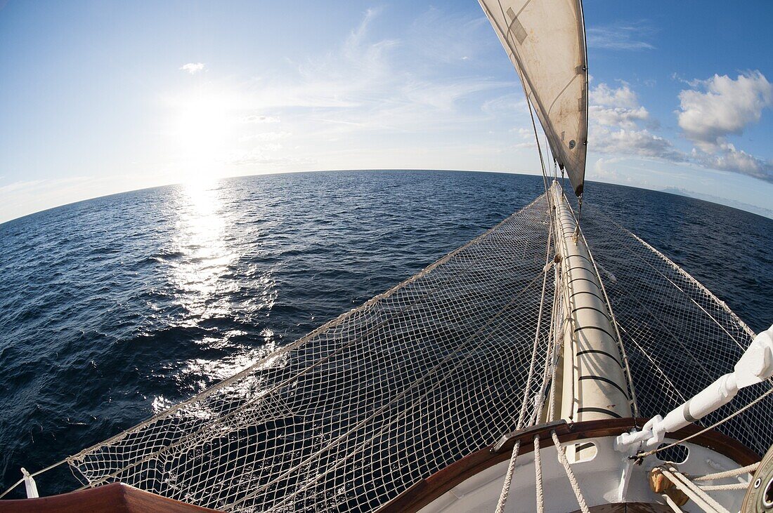 Star Clipper sailing cruise ship, Deshaies, Basse-Terre, Guadeloupe, West Indies, French Caribbean, France, Central America