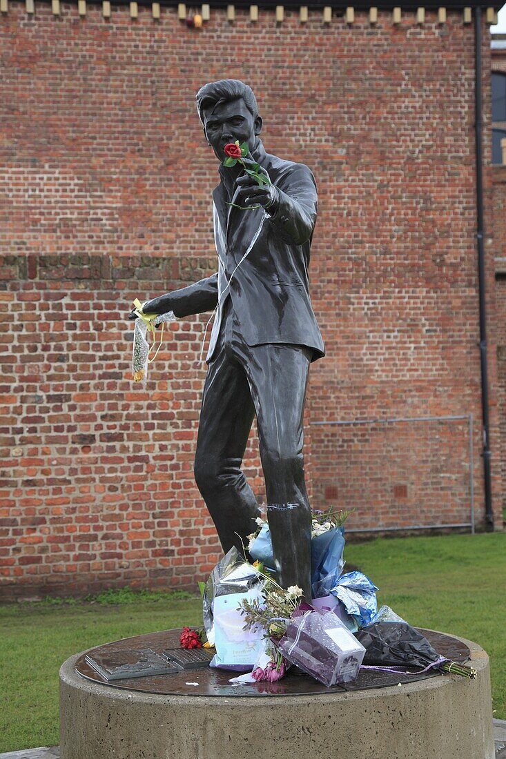Sculpture of singer songwriter Billy Fury, Liverpool, Merseyside, England, United Kingdom, Europe