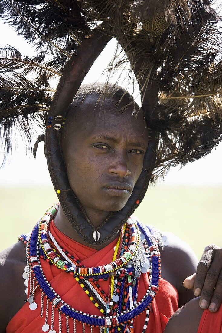Masai warrior, Masai Mara National Reserve, Kenya, East Africa, Africa