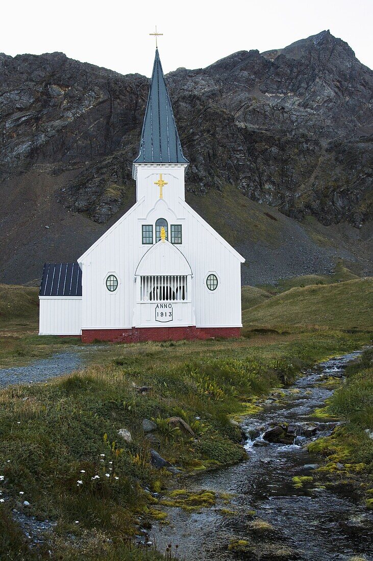 Church at Grytviken where Shackleton's funeral was held, South Georgia, South Atlantic