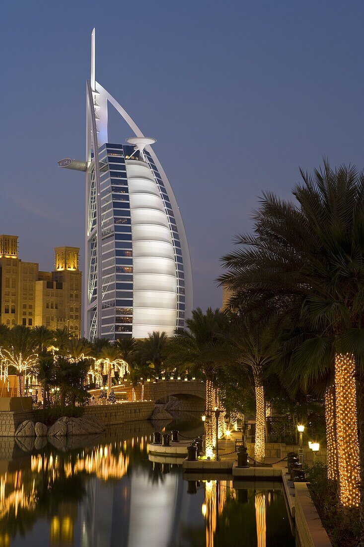 Mina A Salam resort and the iconic Burj Al Arab hotel, Dubai, United Arab Emirates, Middle East