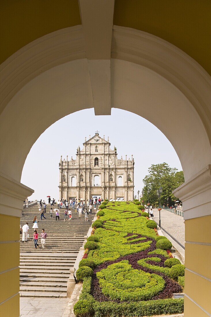 The ruins of Sao Paulo Cathedral (St. Pauls Cathedral) in central Macau, Macau, China, Asia