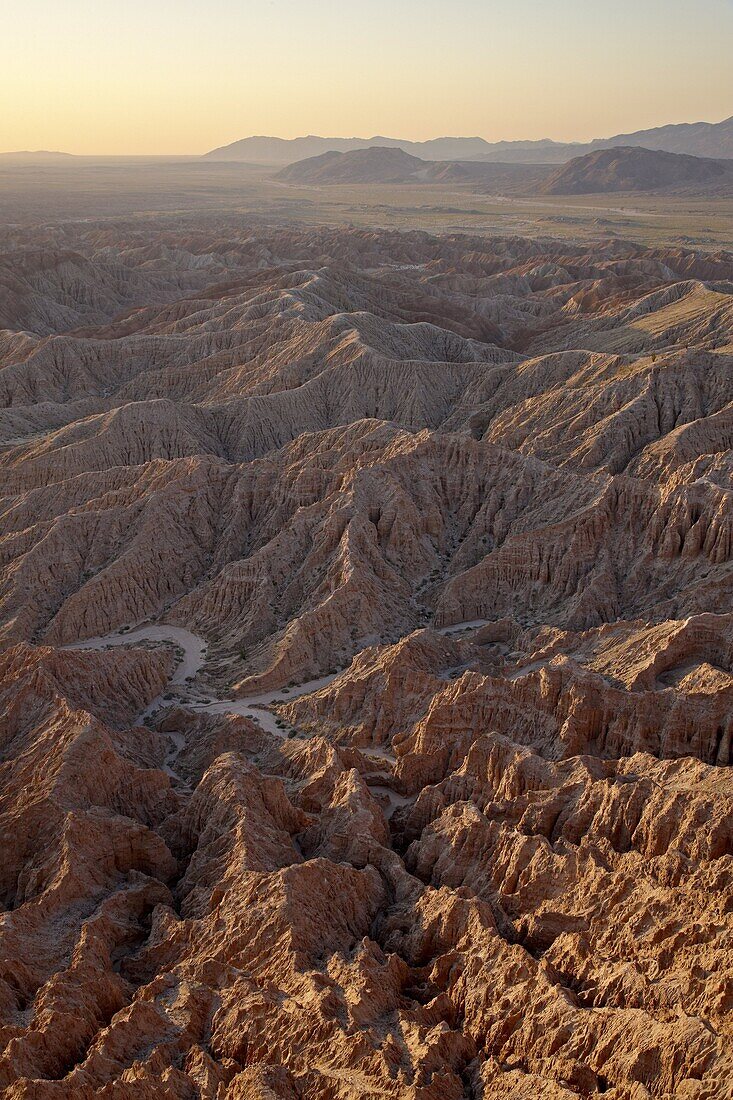 Badlands at sunrise from Font's Point, Anza-Borrego Desert State Park, California, United States of America, North America