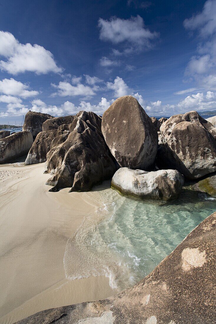 Large eroded granite outcrops at The Baths in Virgin Gorda, British Virgin Islands, West Indies, Central America
