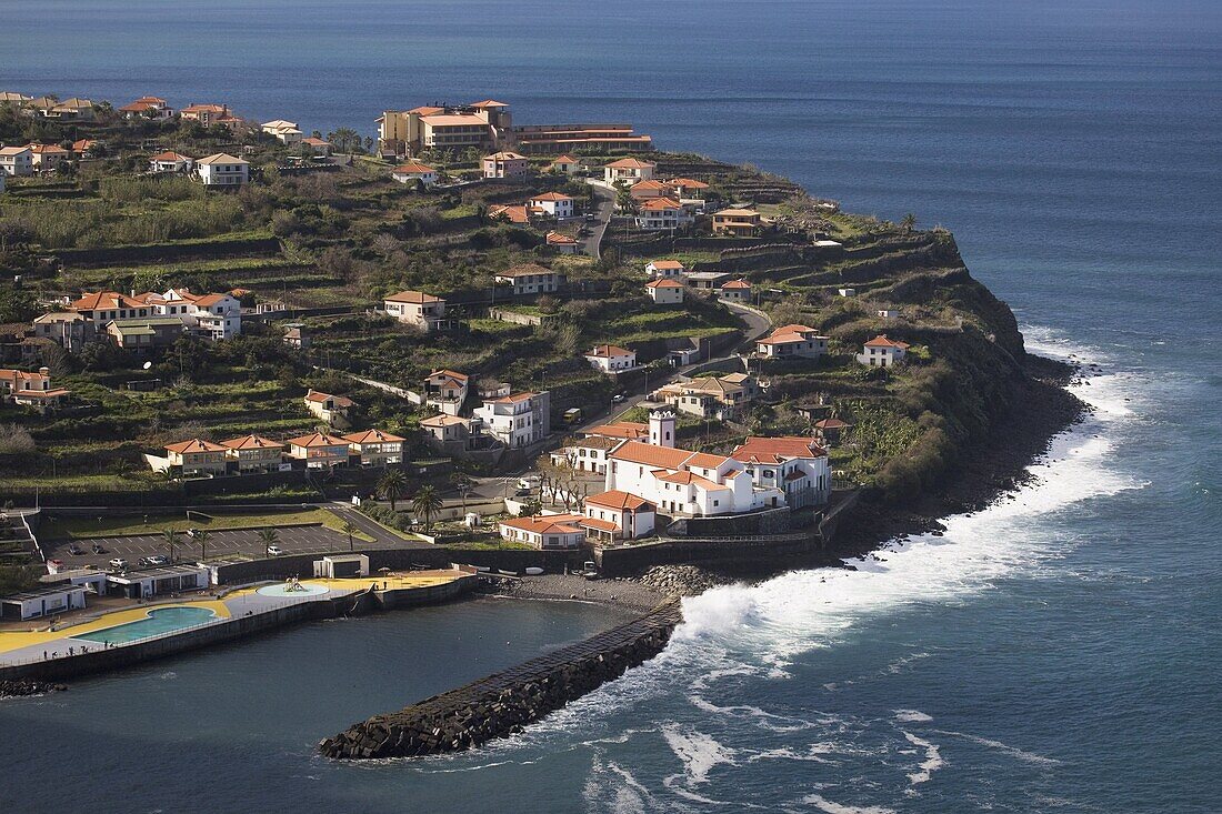 The village of Seixal on a peninsula on the north coast of the island of Madeira, Portugal, Atlantic, Europe