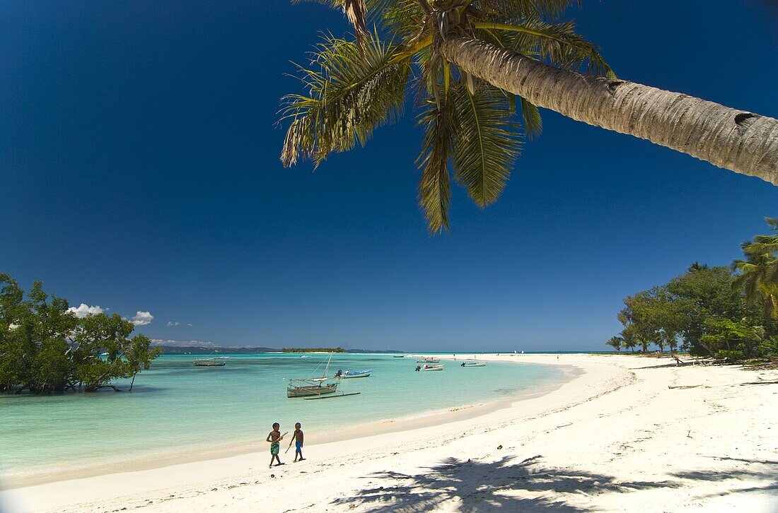 Beautiful beach in Nosy Iranja, a little island near Nosy Be, Madagascar, Indian Ocean, Africa