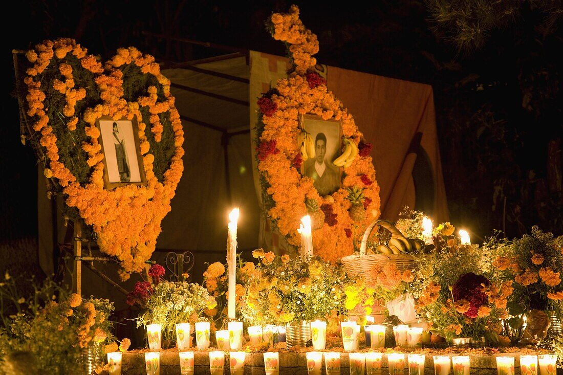 'Cemetery Vigils, Day of the Dead, Tzintzuntzan, near Patzcuaro, Michoacan state, Mexico, North America'10;'