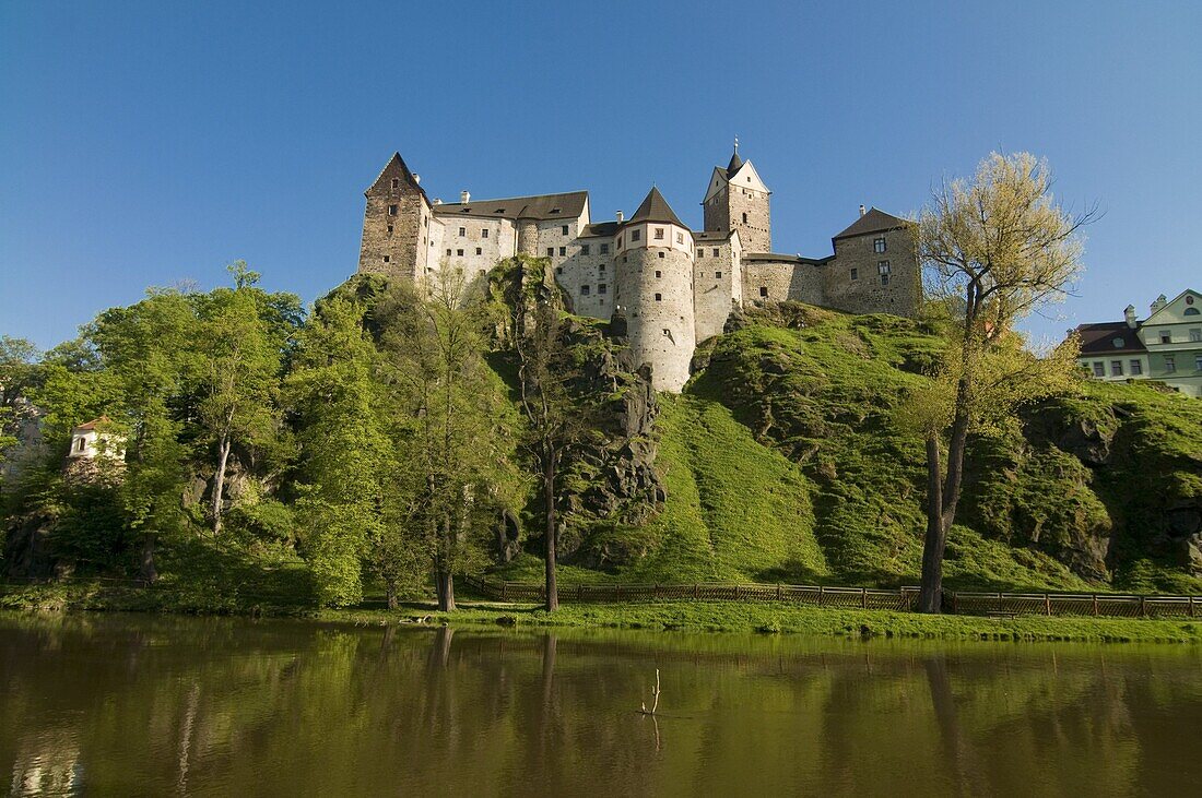 Castle of Loket on a hill, Loket, Czech Republic, Europe