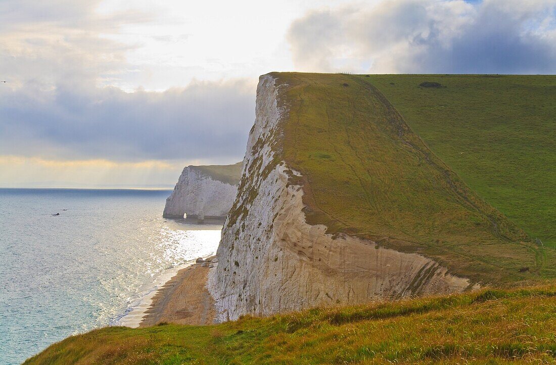 Cliffs near Durdle Door, Jurassic Coast, UNESCO World Heritage Site, Dorset, England, United Kingdom, Europe