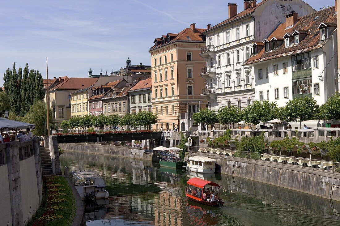 River Ljubljanica, Ljubljana, Slovenia, Europe