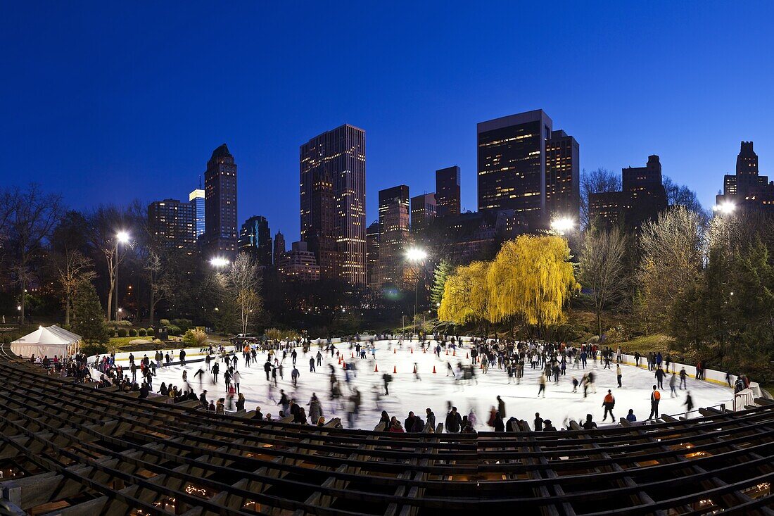 Wollman Ice rink in Central Park,  Manhattan,  New York City,  New York,  United States of America,  North America