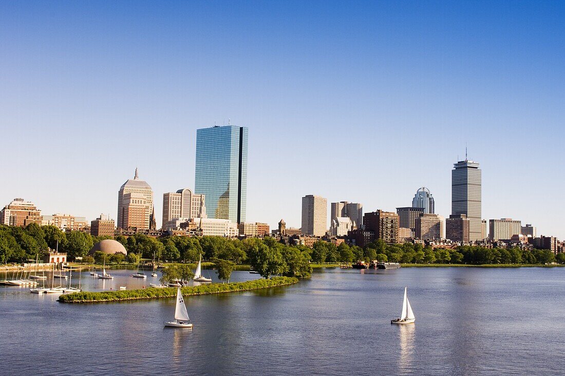 City skyline and Charles River, Boston, Massachusetts, USA