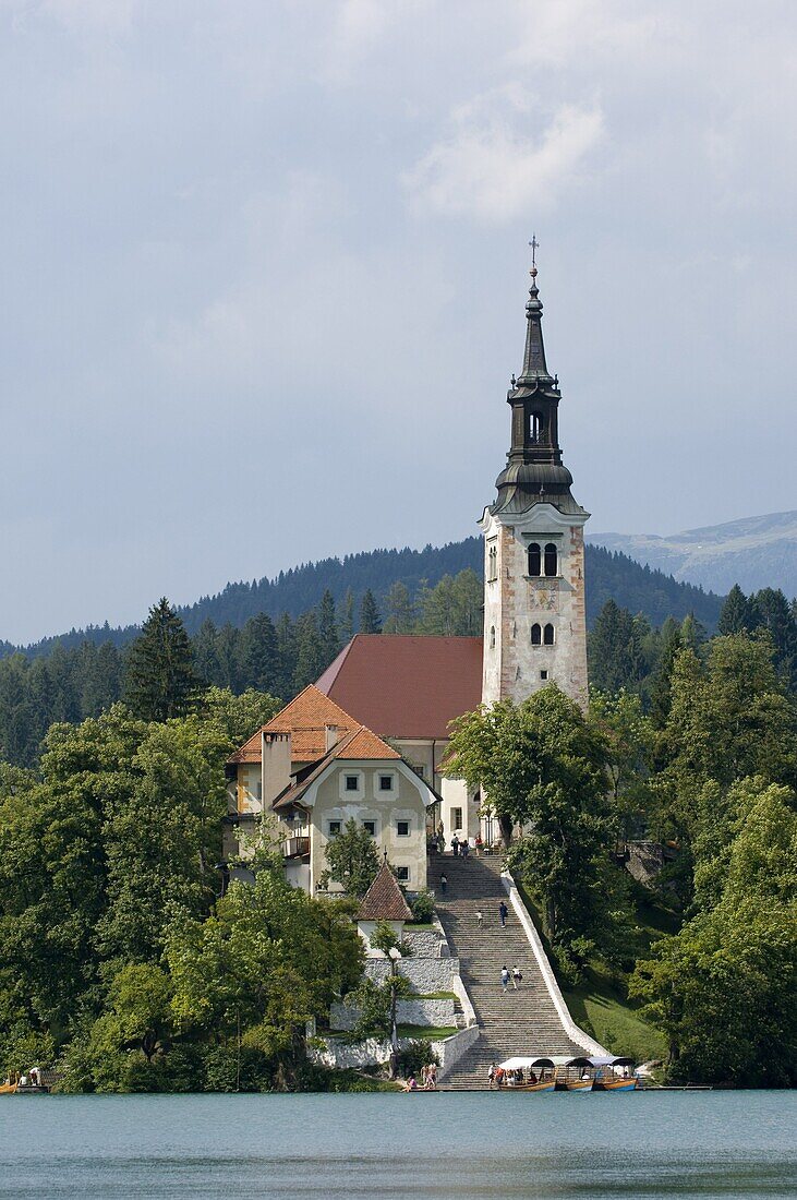 Lake Bled and St. Mary's Church of the Assumption, Slovenia, Europe