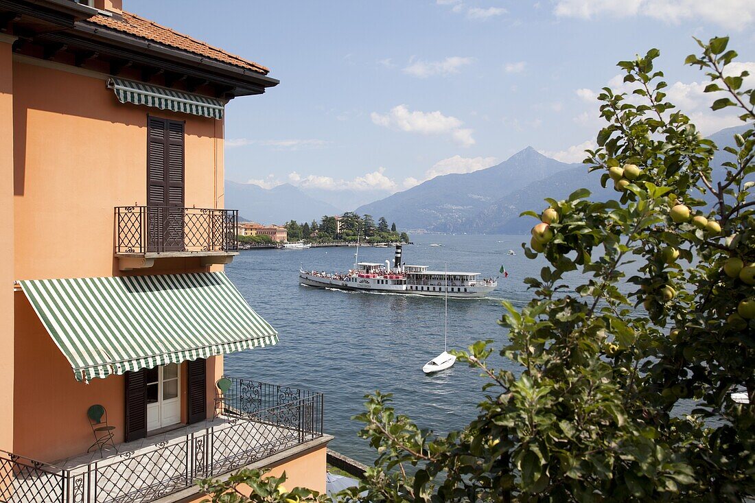 Paddlesteamer on Lake Como, Menaggio, Lombardy, Italian Lakes, Italy, Europe